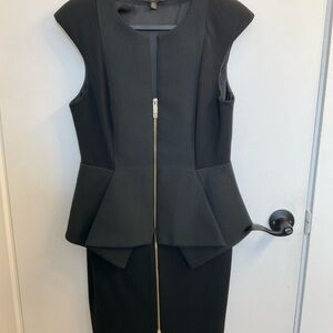 Ted Baker Textured Peplum Jumana 2 Way-Zip Front Sheath Dress, size 3 / US 8
